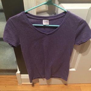 Purple v neck workout t shirt